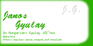 janos gyulay business card